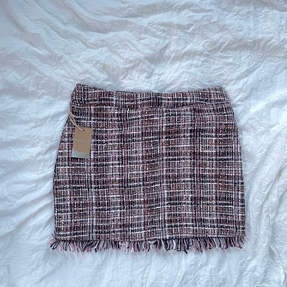Pink Plaid Mini Skirt